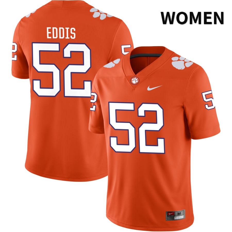 Women's Clemson Tigers Joey Eddis #52 College Orange NIL 2022 NCAA Authentic Jersey Copuon BEK23N8J